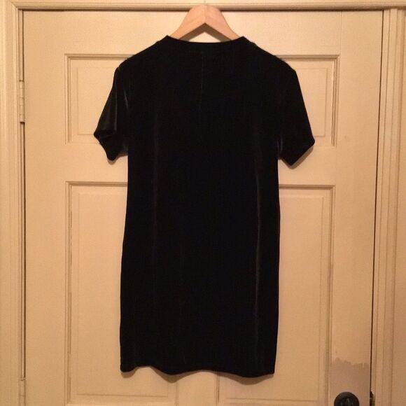 Anthropologie STATESIDE Chic Black Velvet T-Shirt Dress - Picture 4 of 6